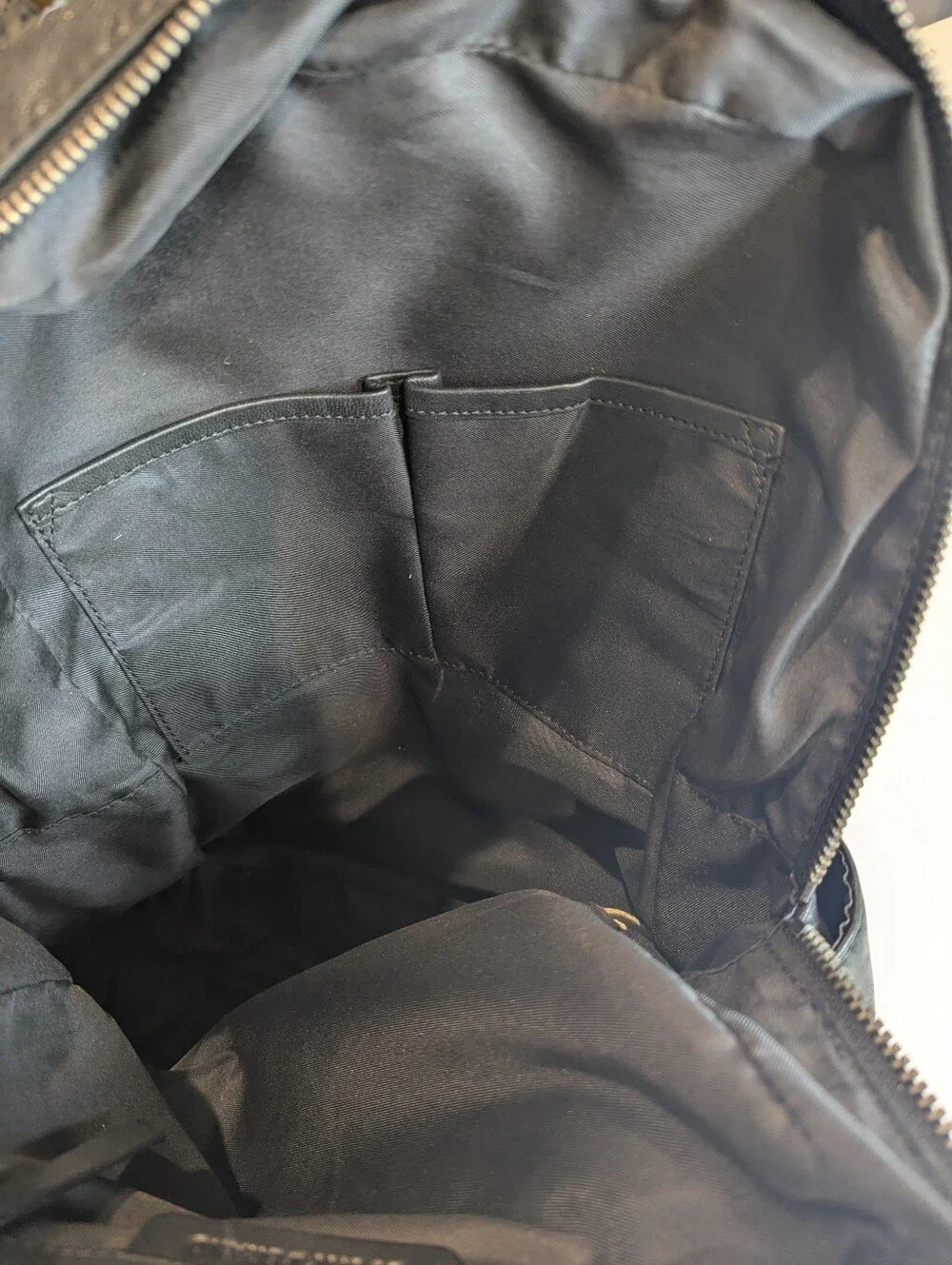 Lucky Brand Black Leather Backpack Adjustable Straps Classic Silver Hardware